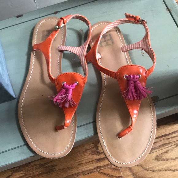 Tommy Hilfiger thong/ sandal 🧡💗 - Picture 2 of 6